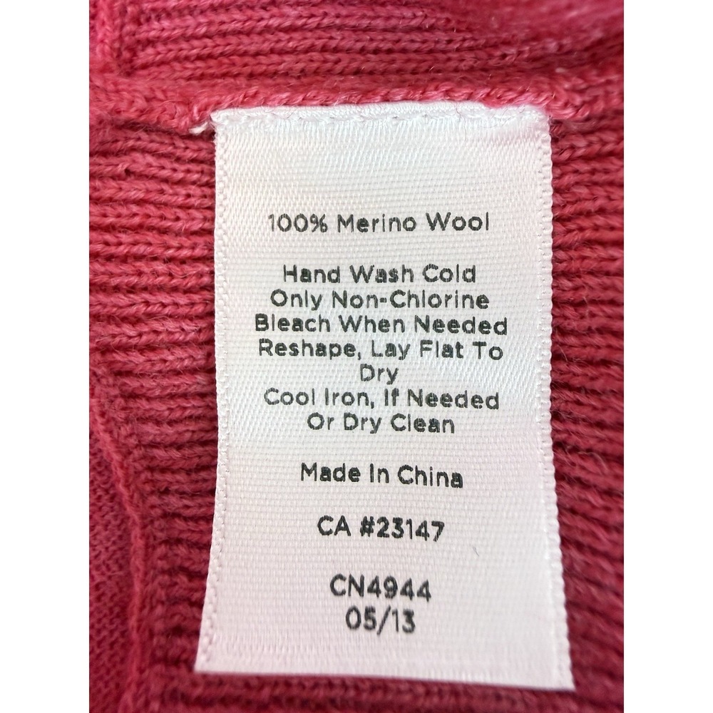 Talbots 100% Merino Wool Sweater 1X Pink Cowl Neck Lightweight Plus NWT - Picture 9 of 10
